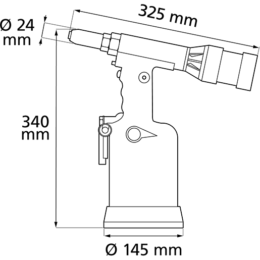 Dessin technique de RIVETEUSE PNEUMATIQUE RECUP M 4.8 7.8 100