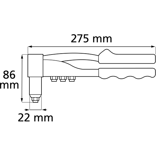 Technische Zeichnung von Professionelle manuelle Nietmaschine 100