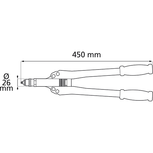 Dessin technique de RIVETEUSE MANUELLE M2.4 7.8 100