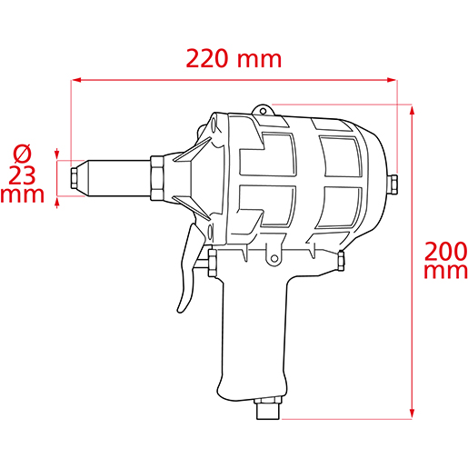 Dessin technique de RIVETEUSE PNEUMAT M2.4 4.8 100