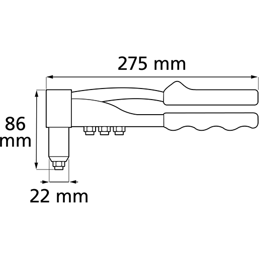 Disegno tecnico di Set rivettatrice manuale e rivetti 100