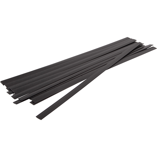 Kit 15 flache Streifen aus PP in Schwarz 1.4X10x300