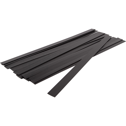 Kit 15 flache Streifen aus PP in Schwarz 1,6x16x300