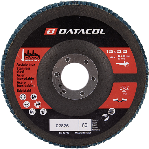 Flache Fächerscheibe aus Zirkon INDUSTRY Ø 125 mm Körnung 60