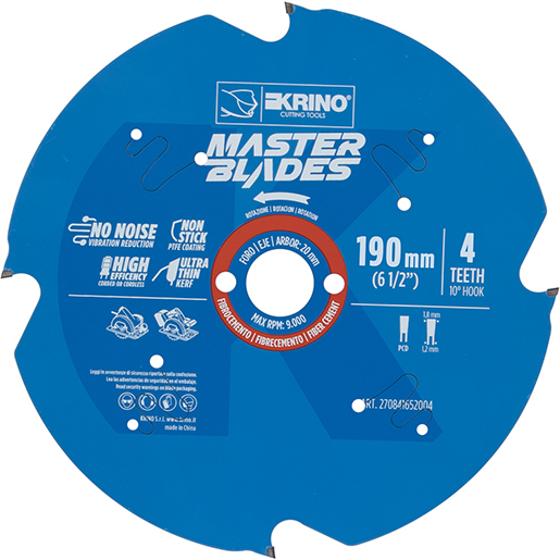 TCT TOP Klinge für Faserzement und Gipskarton 190x1,8x20 mm Z 4