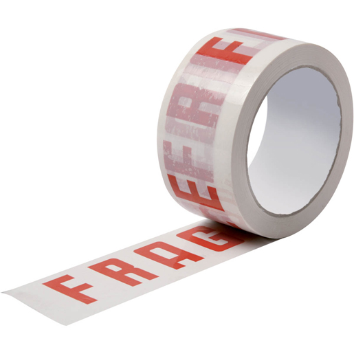 Nastro adesivo stampa FRAGILE per imballaggio 50 mm x 66 m Nastro adesivo stampa FRAGILE per imballaggio 50 mm x 66 m