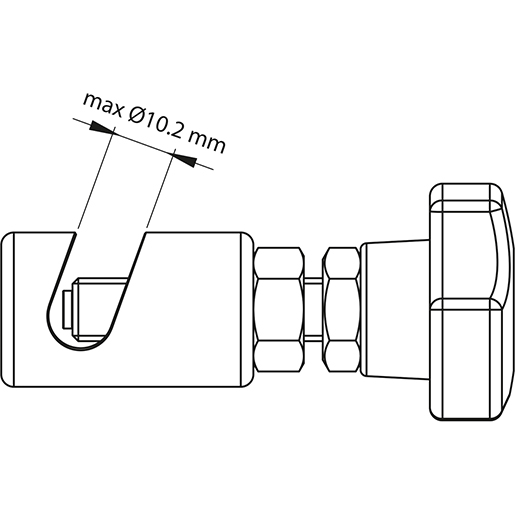 Technische Zeichnung von WERKZEUG SICHERUNG DER OBERTEILST. 10MM 100
