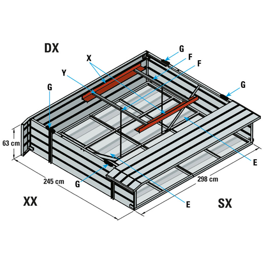 Staukasten f. 36 Paletten Technische Zeichnung von Staukasten f. 36 Paletten 100
