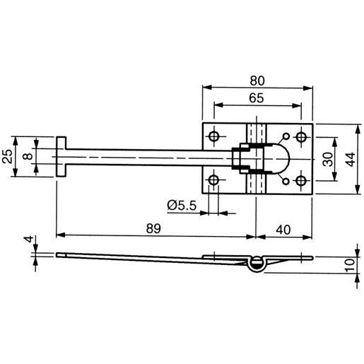 Disegno tecnico di Fermaporta a molla 100