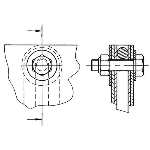 Dessin technique de BAVETTE AVEC CHASSIS ET VIS 665 X 1000 100