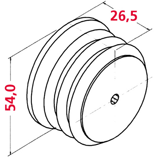Technische Zeichnung von Halterungsdeckel 54MM 100
