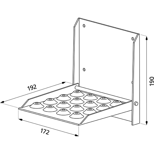 Disegno tecnico di Pedana salita ribaltabile zincata 100