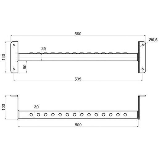 PEDANA RISALITA IN ACCIAIO ZINCATO Disegno tecnico di PEDANA RISALITA IN ACCIAIO ZINCATO 100