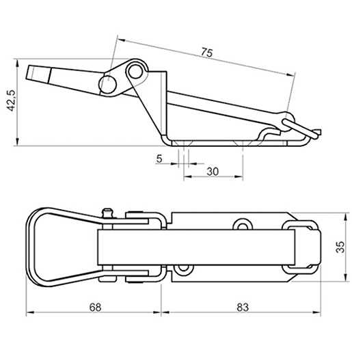 WERKZEUGHALTER STOPPER GROSS Technische Zeichnung von WERKZEUGHALTER STOPPER GROSS 100