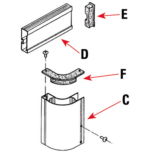 Technische Zeichnung von Vertikaler Winkeltraeger Alu 50 cm 100