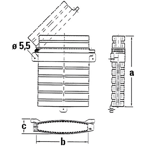 Technische Zeichnung von Dokumentenhalter Modell SCHMITZ 100