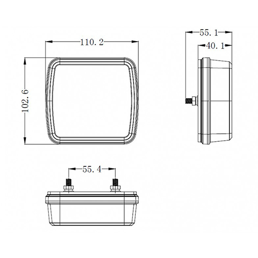 Dibujo técnico de PILOTO 3 FUNCIONES IZQUIERDO 100