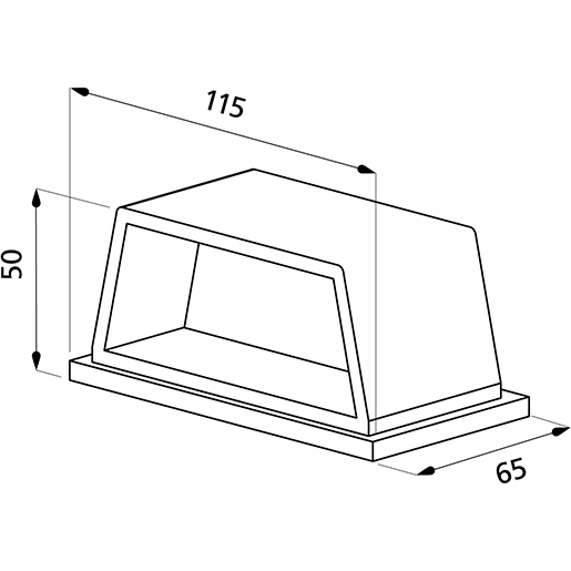 Technische Zeichnung von Universal-Kennzeichenleuchte 115 mm 100