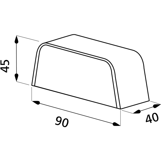 Technische Zeichnung von Universal-Kennzeichenleuchte 90 mm 100