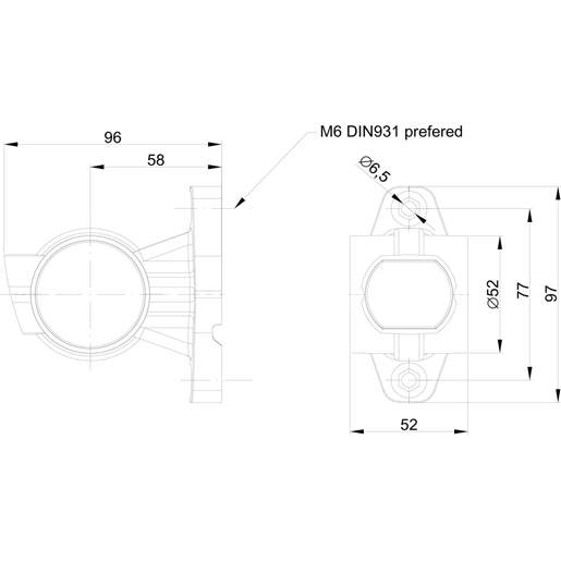 LED-Begrenzungsleuchte nieder 12/24 LI Technische Zeichnung von LED-Begrenzungsleuchte nieder 12/24 LI 100