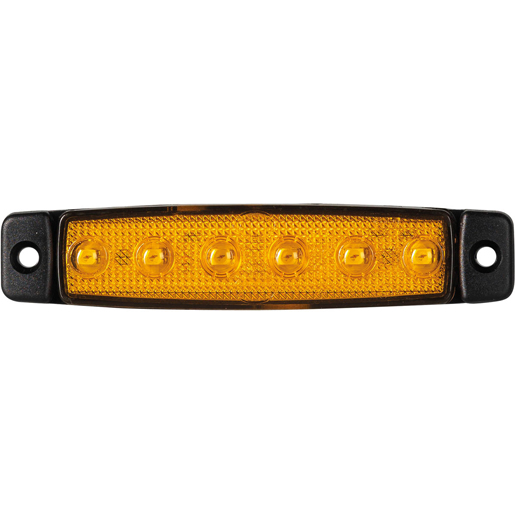 SIDEMARKER 6 LED PLAT 12/24V ORANGE