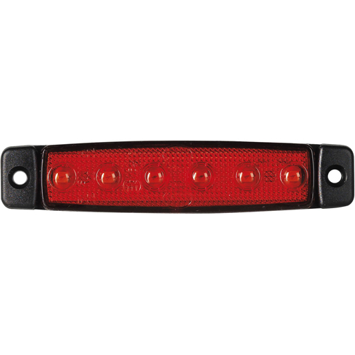 SIDEMARKER 6 LED PLAT 12/24V ROUGE
