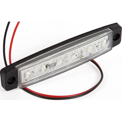 SIDEMARKER 6 LED PLAT 12/24V BLEU