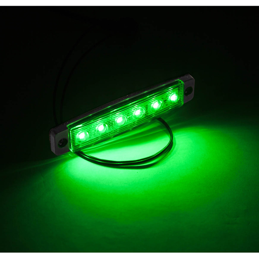 Détail de SIDEMARKER 6 LED PLAT 24V VERT 300