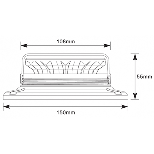 Dibujo técnico de ROTATIVO 12LED 12/24V MAGNETICO 100