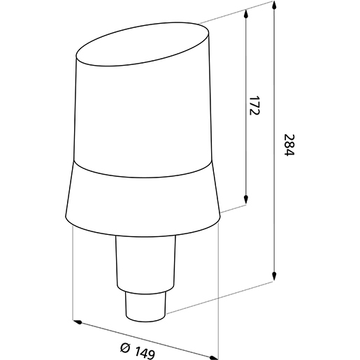 Dessin technique de GYROPHARE SUR TIGE 12/24 VOLT 100