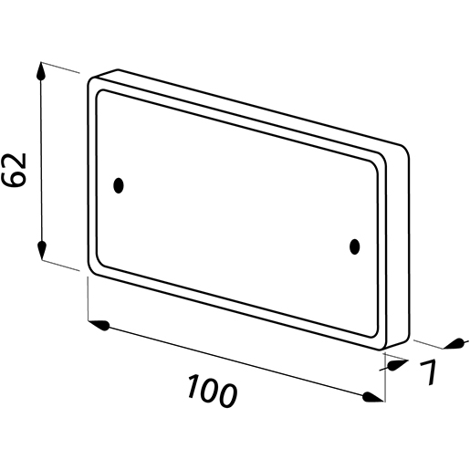 Dibujo técnico de Catadióptrico rectangular 95x60 100