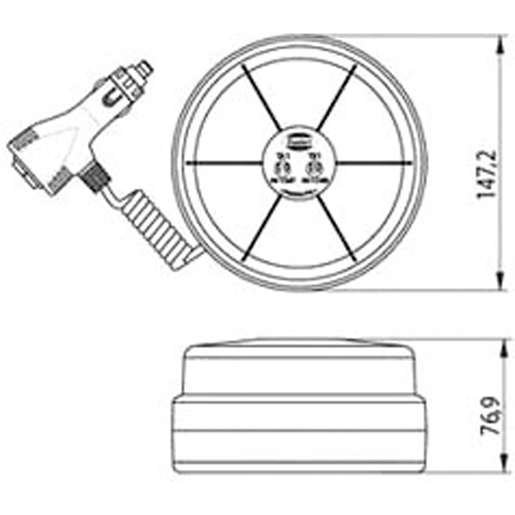 ROTATIVO LED 12/24 MAGNETICO Dibujo técnico de ROTATIVO LED 12/24 MAGNETICO 100