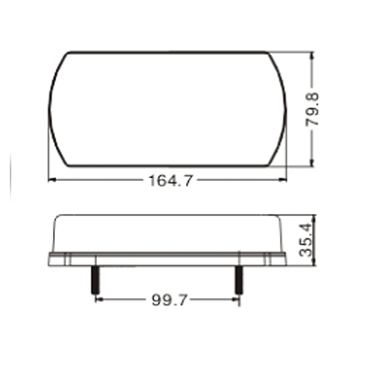 Dibujo técnico de PILOTO TRASERO LED 12/24V DERECHO. 100