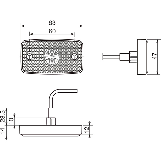 Dibujo técnico de Luz indicadora de 4 LED 100