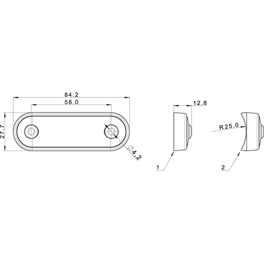 Technische Zeichnung von LED-Umrissleuchte FT-073 100