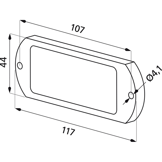 Dibujo técnico de Luz indicadora LED empotrada 100
