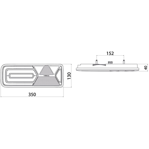 Technische Zeichnung von LED-Anhängerleuchte SCHMITZ LC12 100