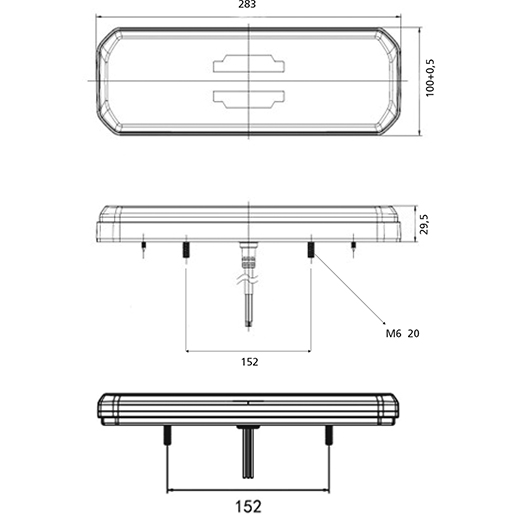 Dibujo técnico de PILOTO TRASERO LED NEON DRCH/IZQ. 100