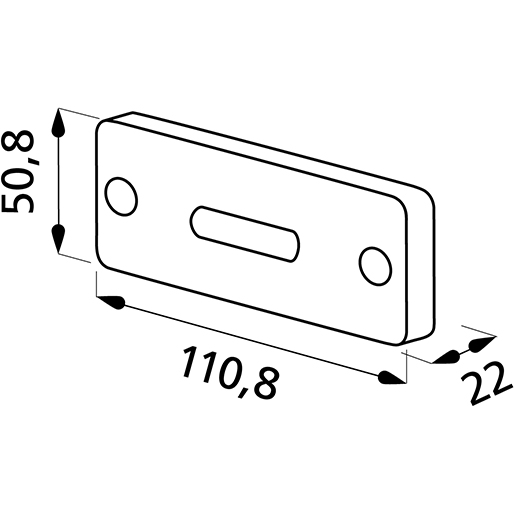 Technische Zeichnung von LED-Begrenzungsleuchte mit Bügel 100