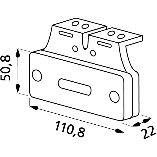 LED-Seitenmark.leuchte+Halter Technische Zeichnung von LED-Seitenmark.leuchte+Halter 100