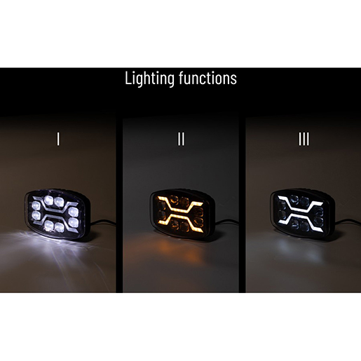 Uso di Faro LED con luce di posizione e stroboscopica X-SPIDER 505