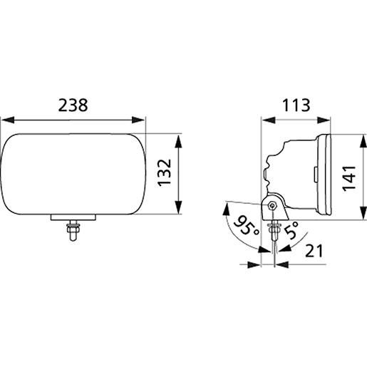 ABB JUMBO LED FLUTLICHT 12/24V Technische Zeichnung von ABB JUMBO LED FLUTLICHT 12/24V 100