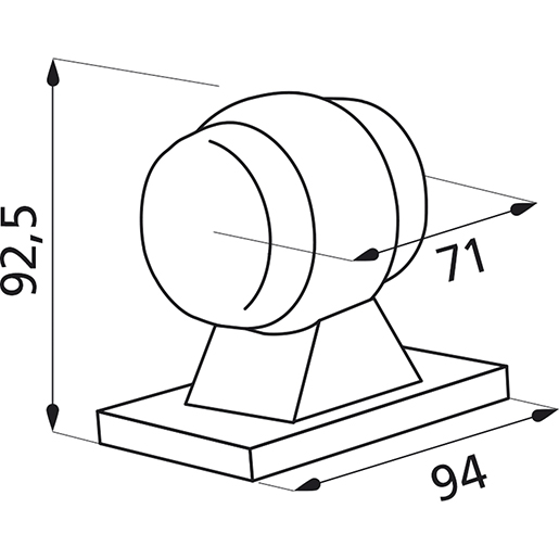 Technische Zeichnung von COBO Universal-Umrissleuchten 100
