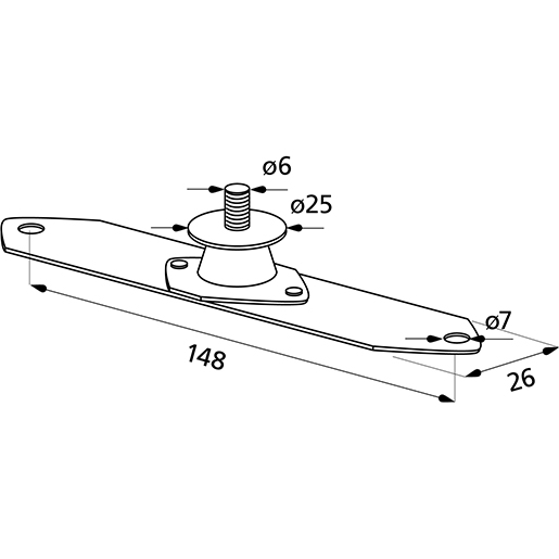 Dessin technique de SILENT BLOC FEUX CARRE 1 AMORT 100