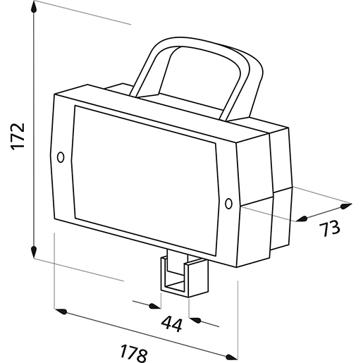 Dibujo técnico de Faro de trabajo orientable 100