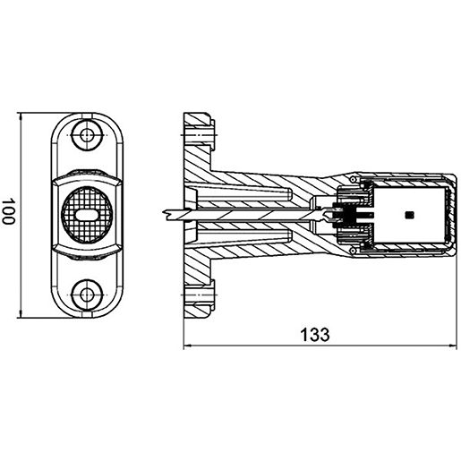 Disegno tecnico di Luce di posizione LED HELLA 3 colori 12 – 24 V destra/sinistra 133 mm 100