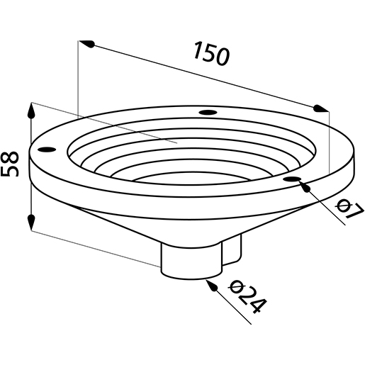 Dessin technique de SUPPORT TUBE MM.24 GYRO SIRENA 100