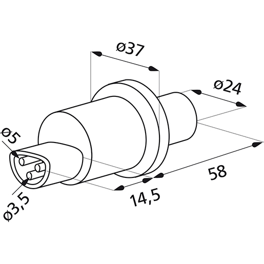 Dessin technique de PRISE 3 VOIES POUR CLIGNOTANT 100