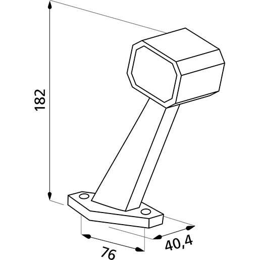 SEITLICHE UMRISSLEUCHTE 60° Technische Zeichnung von SEITLICHE UMRISSLEUCHTE 60° 100