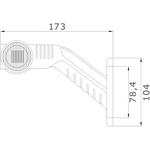 SUPERPOINT 3 LED RECHTS P&R 1,25M Technische Zeichnung von SUPERPOINT 3 LED RECHTS P&R 1,25M 100